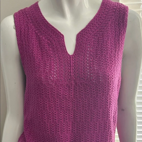 Lauren Ralph Lauren Magenta Knit Tank Top - Picture 2 of 7